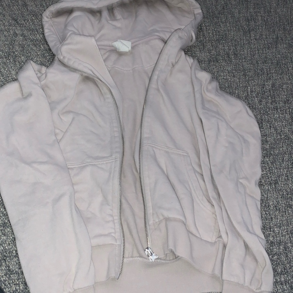 Pink zip up sweater